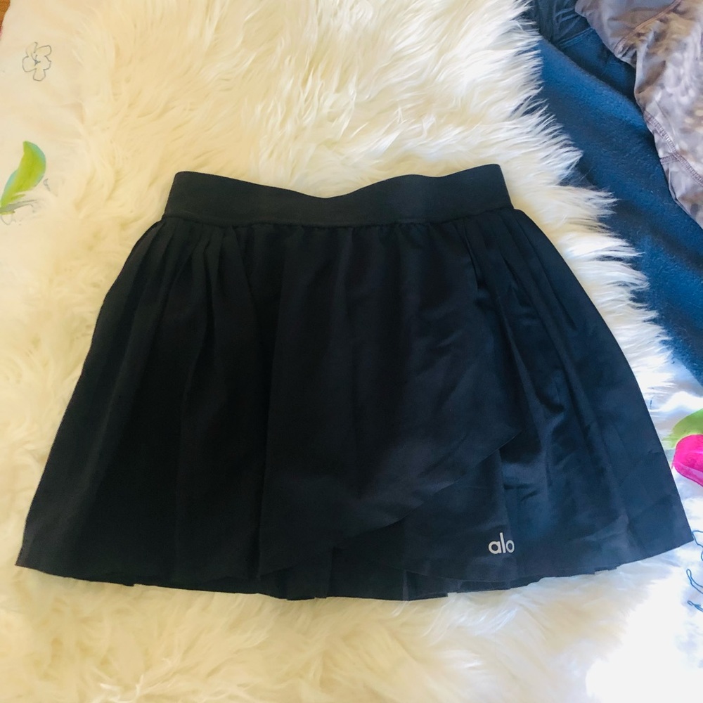 ALO Yoga Black Layered Athletic Skirt